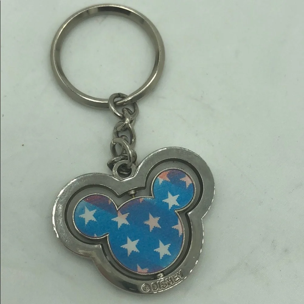 Disney Keychain Mickey Stars & Stripes Spinner